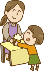 ポップコーンを買う女の子