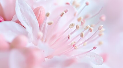 Fototapeta premium A close-up of a pink flower with white stamens
