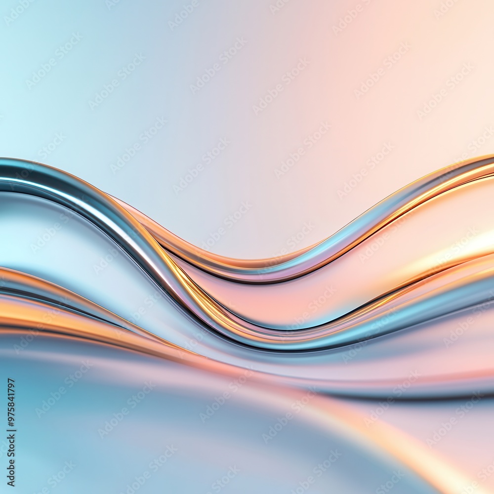 Wall mural abstract wavy background with pastel colors.