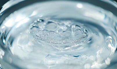 Close-up shot of dissolving tablet, effervescence in water