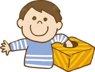 くじをひく子ども