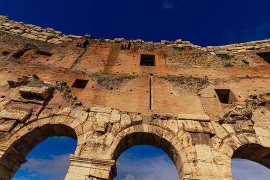Close up of some of the arches of the The Colosseum