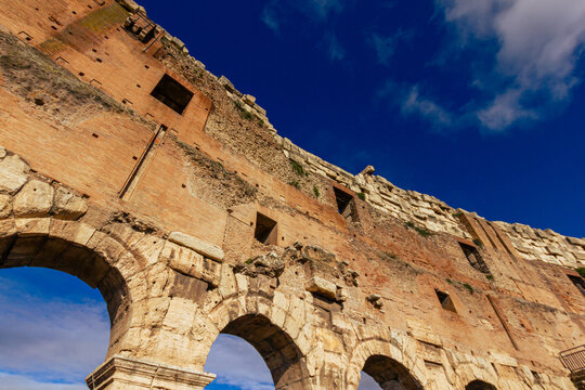 Close up of some of the arches of the The Colosseum