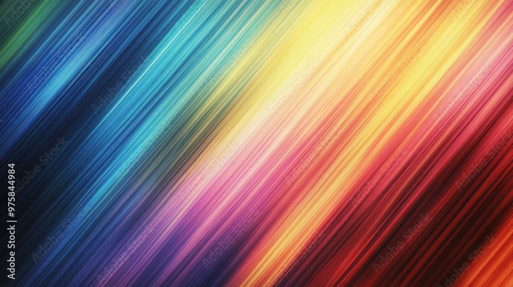 Poster Vibrant Diagonal Gradient Rainbow Showcasing Silk Texture With Smooth Transitions and Colors