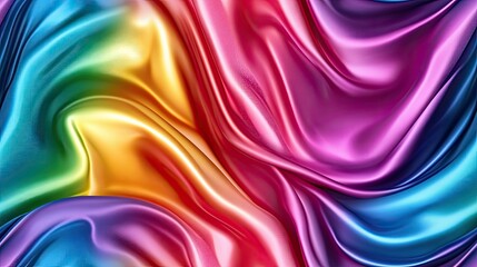 Obraz premium Colorful Silk Fabric Swirling in Vibrant Hues Creates a Stunning Visual Display in Soft Light