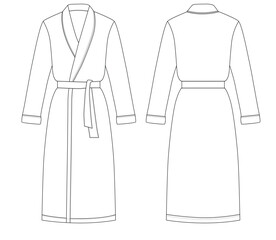 Bathrobe vector lineart Outline illustration flat sketch design outline