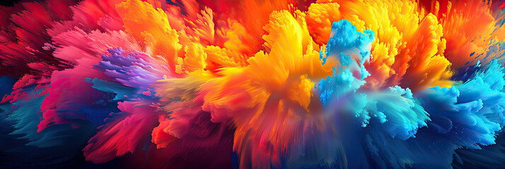 Vivid Vignette: A burst of vibrant colors forming an abstract pattern, ideal for creative industries such as advertising or publishing.