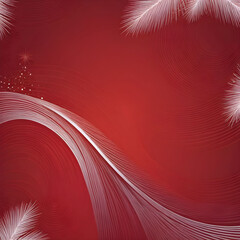 Elegant Abstract Christmas Design with Flowing White Lines and Pine Accents