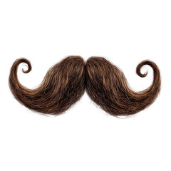 Curly stylish mustache isolated.
