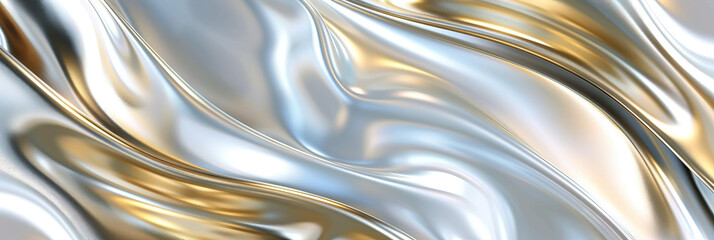 Metallic Marvel: A shimmering abstract background of silver or gold hues, ideal for luxury brands or high-end retail stores.