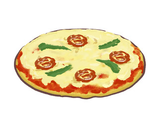 美味しそうなピザのイラスト
