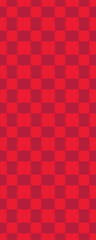A vibrant, patterned design featuring alternating squares of red shades, creating a visually striking and uniform texture.