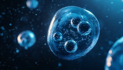 Fototapeta premium Enhanced cellular structure showcasing advancements in nanotechnology and its impact on biological research and healthcare innovation. Nano Technology