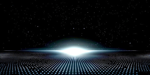 Futuristic digital sunrise