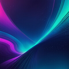 Vibrant Neon Waves on Cosmic Abstract Background