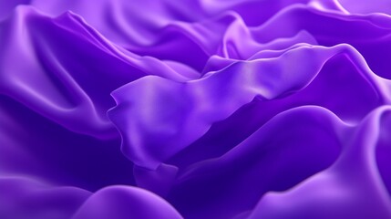 Obraz premium A vibrant purple 3D render showcasing silk folded into intricate, cascading layers that create a dynamic abstract background.