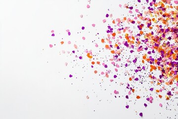 Naklejka premium Vibrant Confetti Explosion on Flowing Abstract Background for Festive