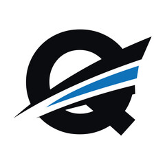 Initial Speed boat Logo combine with letter Q vector template