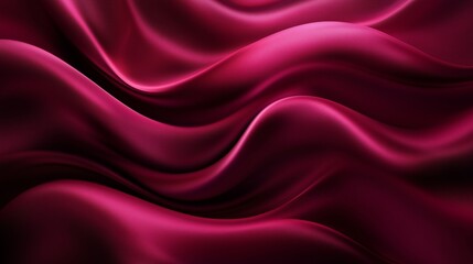 Obraz premium An abstract wave of smooth, flowing fabric in deep crimson, forming fluid, curved shapes that twist and blend seamlessly