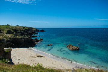 Beach on the north coast of bretagne, france