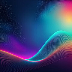Futuristic Colorful Waves with Celestial Accents