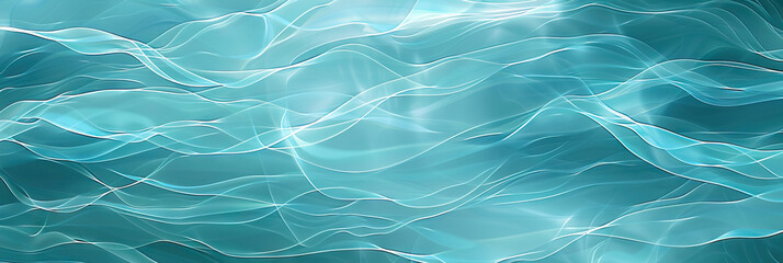 Fototapeta premium Aquatic Aquamarine: An aquamarine-hued abstract background with wavy lines and shapes, evoking a sense of calmness and serenity.