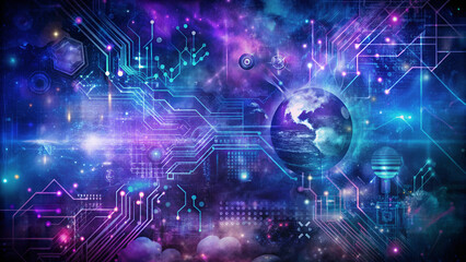 dark blue technology background