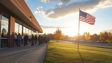 People Voting at a Polling Place.