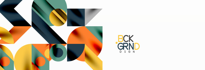 Trendy colorful circles, lines, arrows, triangles and other geometric shapes. Vector Illustration For Wallpaper, Banner, Background, Card, Book Illustration, landing page