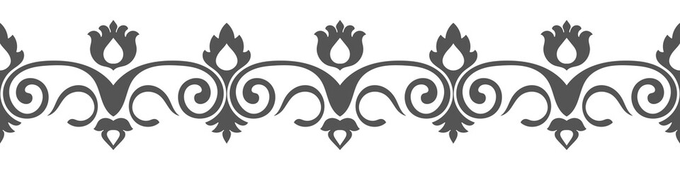 Tribal pattern gray border abstract on white background