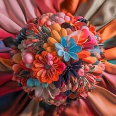 Abstract floral fabric closeup