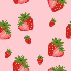 strawberry Seamless abstract background art vector