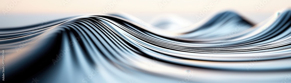 Sticker Abstract Wavy Lines Background.