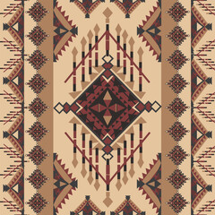 ethnic pattern, geometric,on background, red brown,design, tribal fabric, native american,for tiles,and rugs.Vector illustration,seamless, intricate ornamental pattern, in cultural style,traditional.