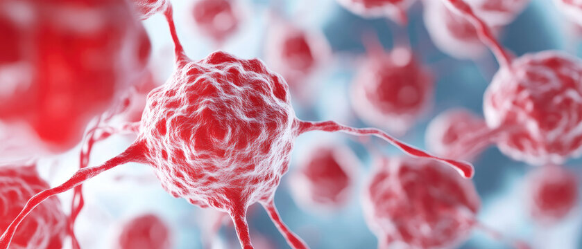 Explore a detailed microscopic view of organic cells, showcasing intercellular connections and structures vital for life, blood, and embryo development in biology and science.