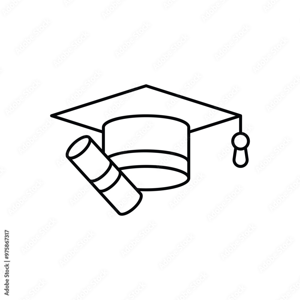 Wall mural mortarboard vector icon