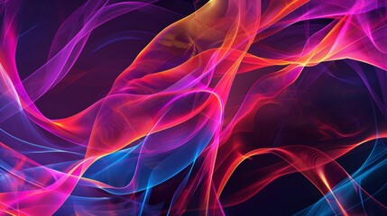 Fototapeta premium Vibrant swirling colors create an abstract background of light and energy in a creative digital art piece