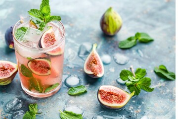 Refreshing Fig Mojito with Mint and Ice for a Healthy and Vibrant Summer Drink






