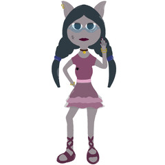 girl with a cat monter