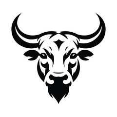 cow head isolated on white