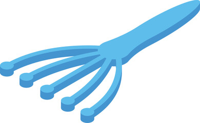 3d isometric icon of a blue head massager offering a soothing massage experience