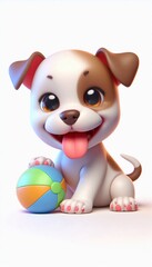 Naklejka premium 3D lachendes Pitbull Baby Welpe