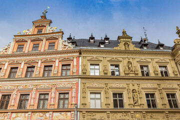 Obraz premium Facade of the Gildehaus on the fish market in Erfurt, Germany