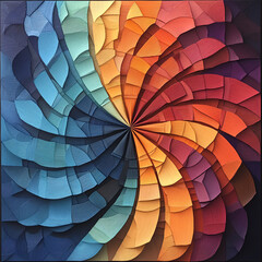 Fototapeta premium Vibrant abstract design featuring a swirling pattern of colors, creating a visually striking and dynamic artwork.