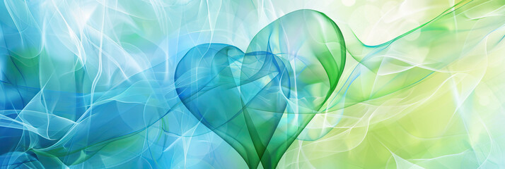 Heartfelt Harmony: Soothing blue and green abstract designs, emphasizing cardiovascular wellbeing.
