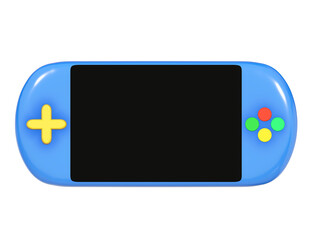 Blue Game Console on png transparent background. © nai