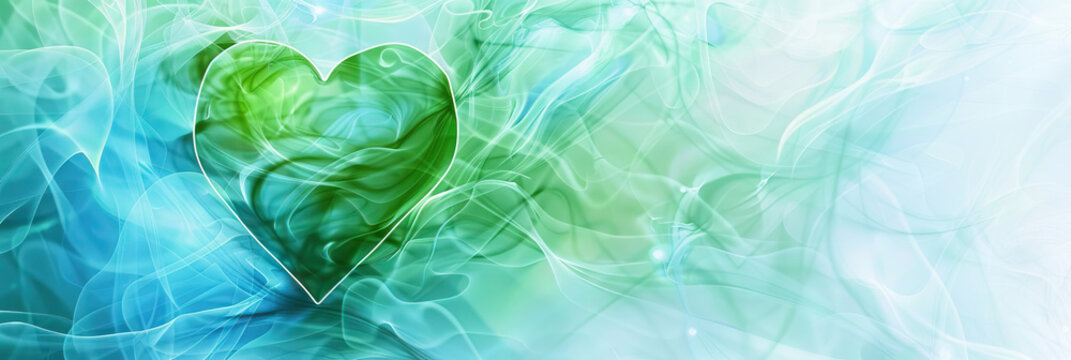 Heartfelt Harmony: Soothing blue and green abstract designs, emphasizing cardiovascular wellbeing.