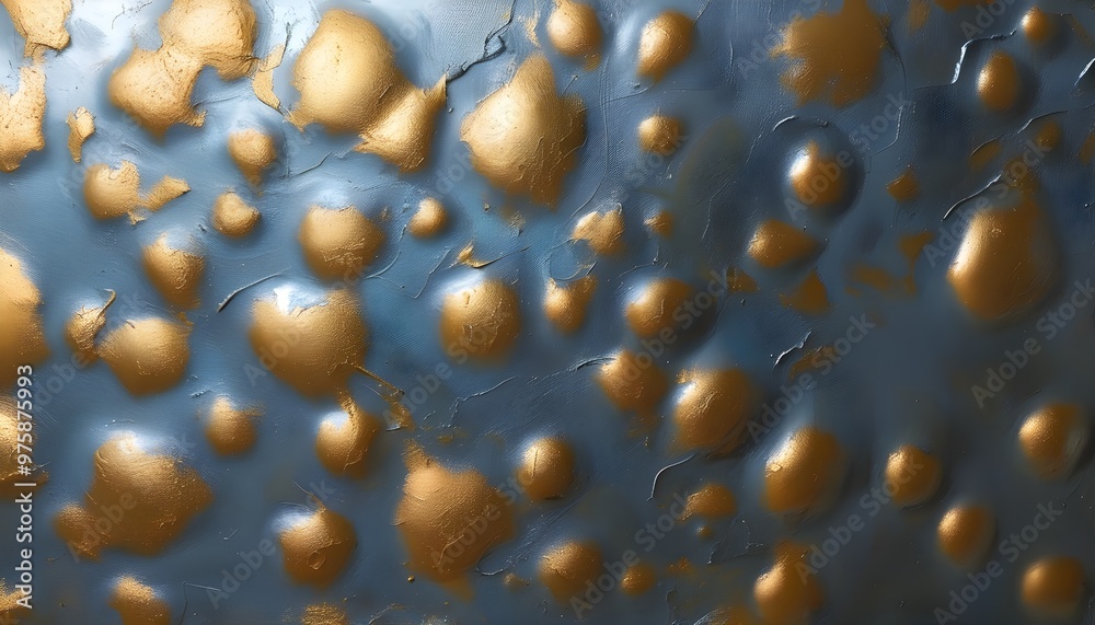 Wall mural Shimmering Metallic Gold Surface with Close-Up Paint Details