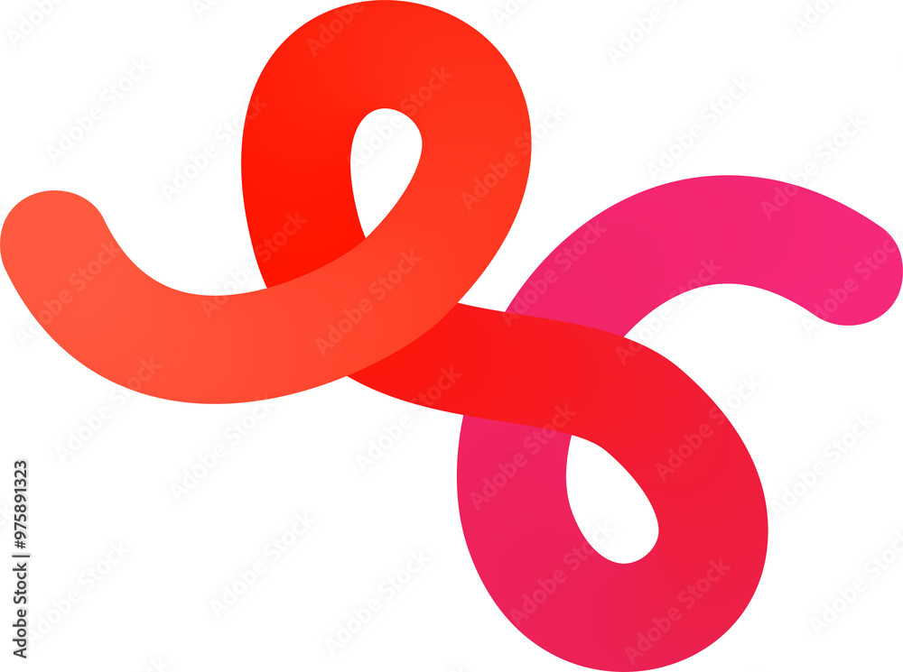 Poster 3d gradient shape. abstract pink colored fluid swirl element. wavy blend spiral object. dynamic orga