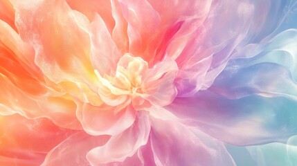 Vibrant Floral Illustration Showcasing Soft Pastels During a Serene Morning